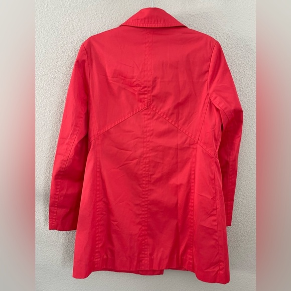 Anne Klein Red Trench Coat Lightweight Design - Picture 2 of 16